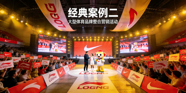 体育营销服务场景 - 品牌标志出现在篮球比赛现场广告牌上